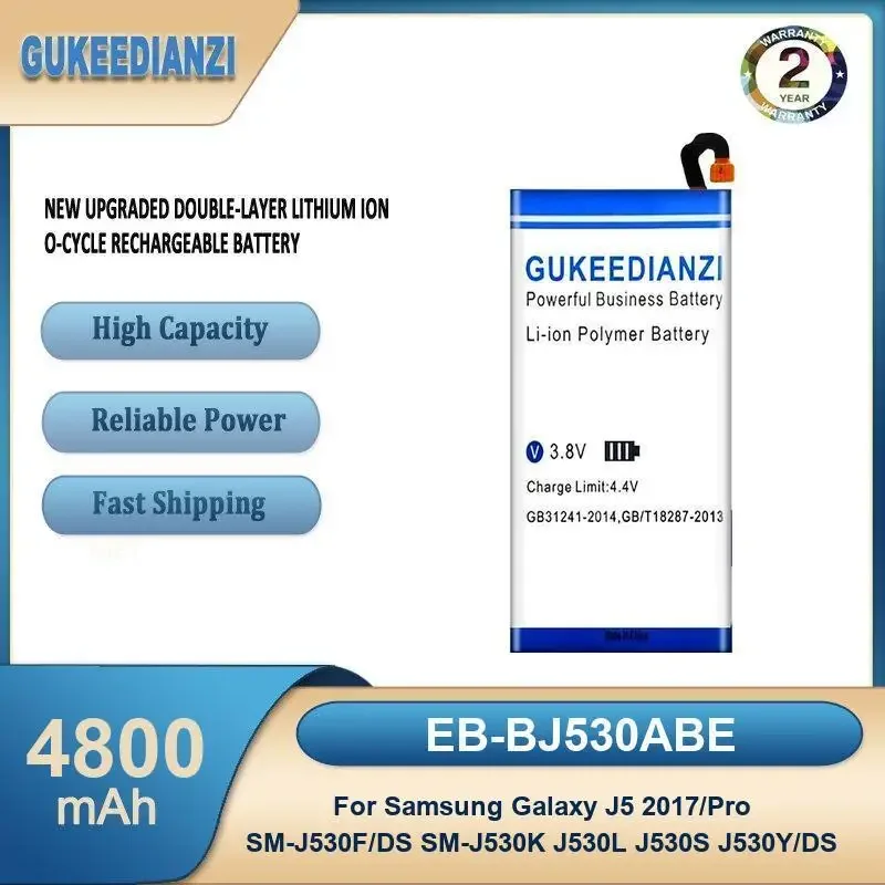 

EB-BJ530ABE 4800 мАч аккумулятор для мобильного телефона большой емкости для Samsung Galaxy J5 2017/Pro SM-J530F/DS SM-J530K J530L J530S J530Y/DS