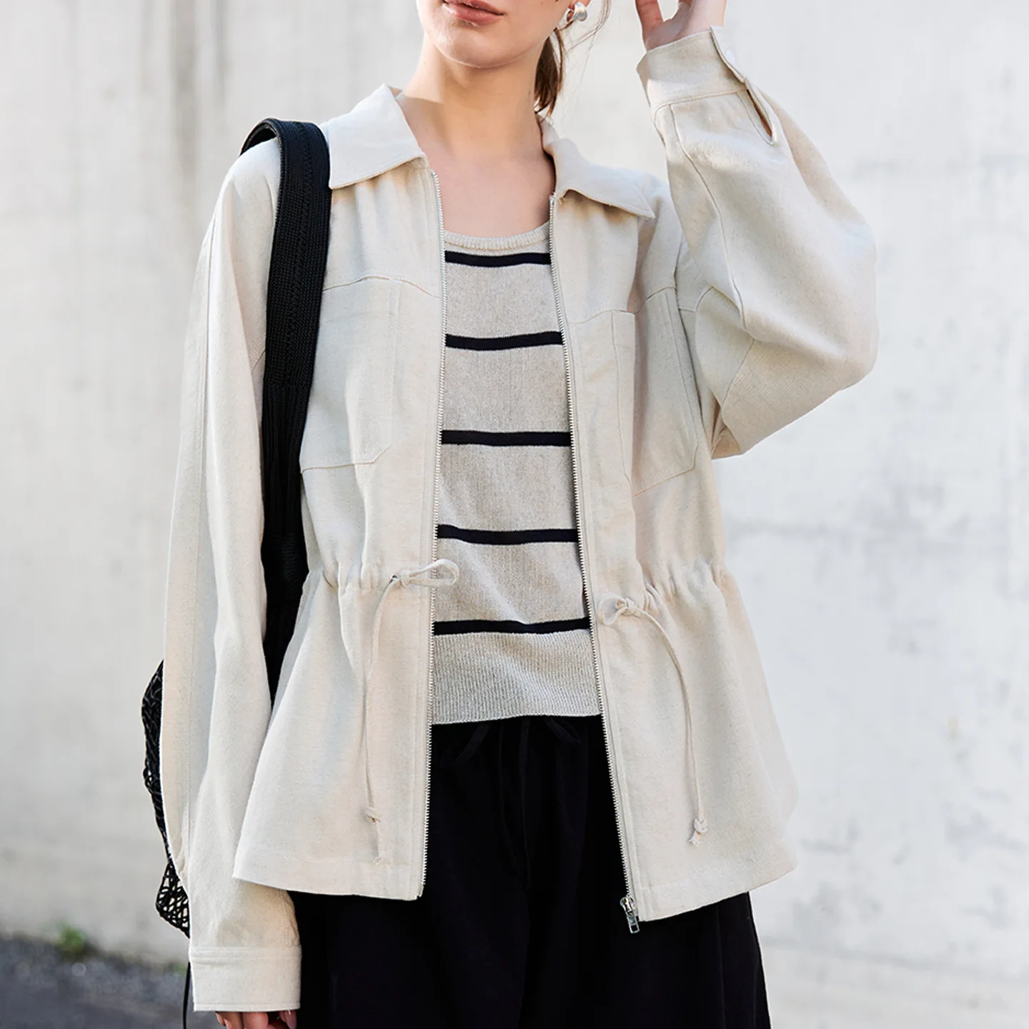Old Money Wind Linen Tencel Jacket Sunscreen Women's Autumn Cotton And Linen Simple Casual Lapel Cardigan