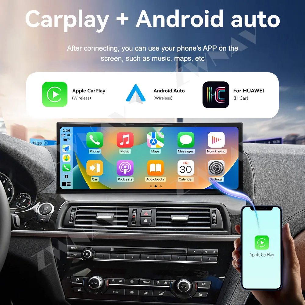 Actualizar navegación GPS Carplay 15,8 pulgadas Android 14 para BMW 6 Series 2013-2017 pantalla táctil reproductor Multimedia Radio estéreo automática