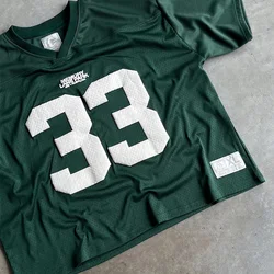 Streetwear Y2K Jersey T-shirt Men Women American Style Letter Printed Hip Hop Short-sleeved T Shirt Harajuku Trend Couple Tops
