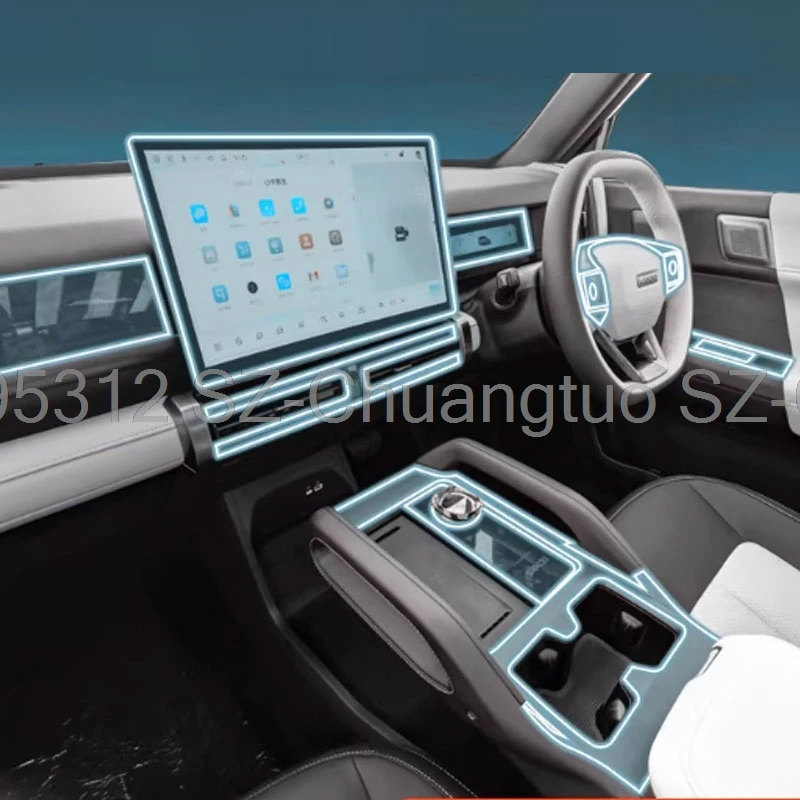 

Защитная пленка из ТПУ для Chery Icar 03 JAECOO J6 2024 2025, центральная консоль двери автомобиля, приборная панель, навигация, защита от царапин, интерьер