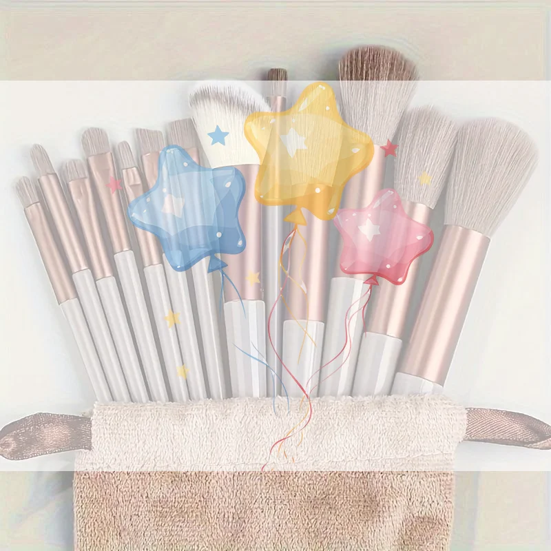 1 conjunto de 13 pincéis profissionais para maquiagem, incluindo pincel para base, pó e sombra, ferramenta de beleza para maquiagem.