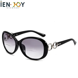 IENJOY-gafas de sol bifocales para mujer, lentes de lectura de gran tamaño, protección UV para exteriores, color marrón + 2,0