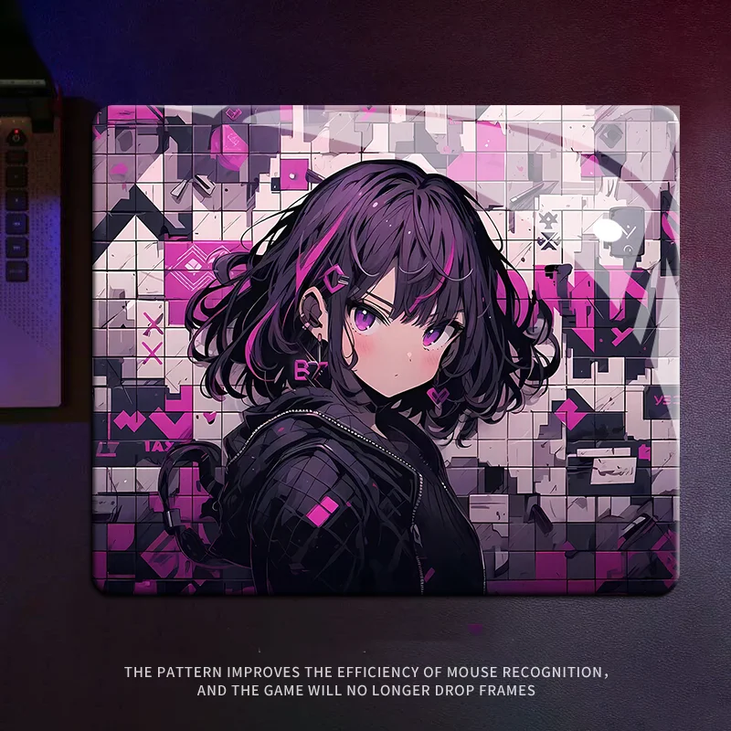 

Милый розовый коврик для мыши с аниме-девушкой, модный, крутой, для киберспорта, игровой клавиатуры, офисного стола, декора студенческого общежития
