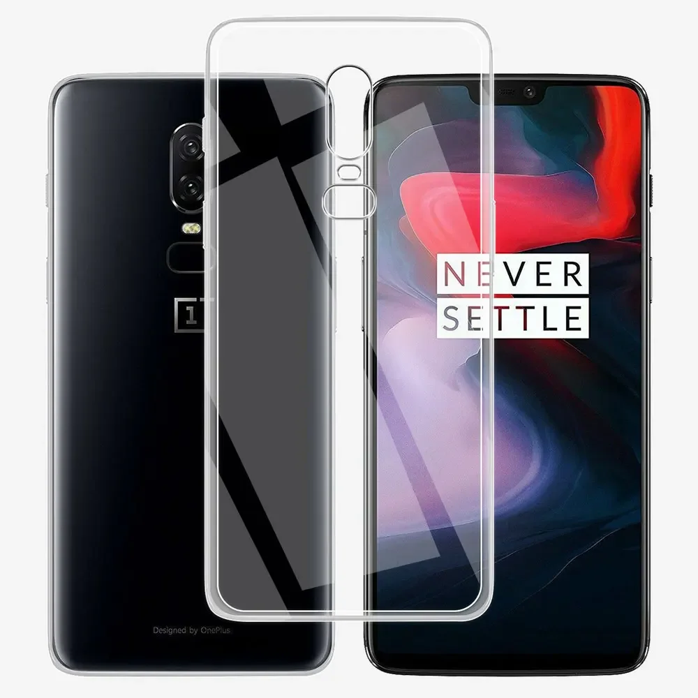 For OnePlus 6 Case Soft Silicone Cover For OnePlus 6T Phone Cases For OnePlus6 6T Clear Shockproof Bumper Coque