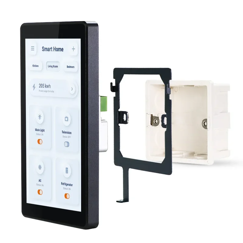 

5.5'' Aluminum Silver Industrial Panel In-Wall Android Automation POE Touch Monitor