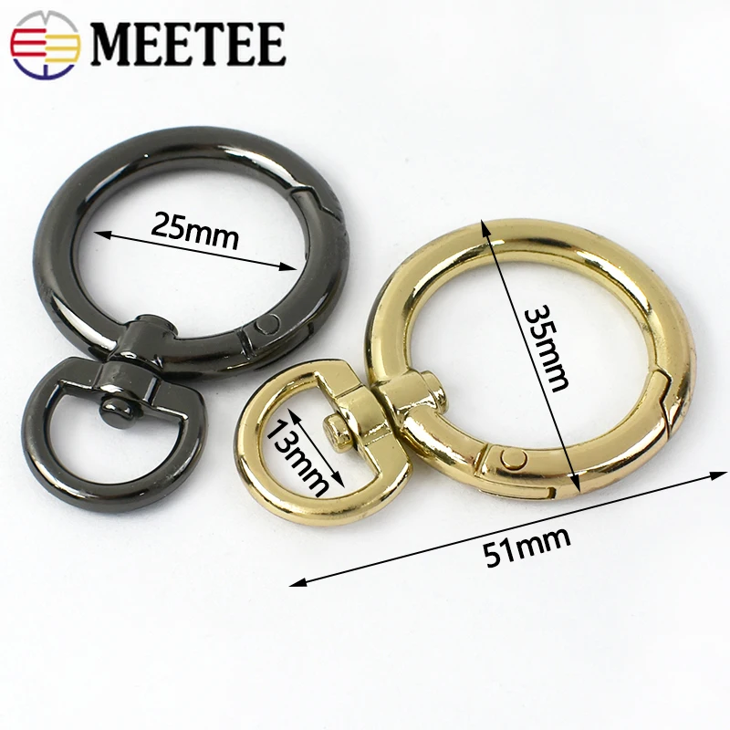 5/10/20Pcs Meetee 25mm Metal Spring O Ring Buckle Keychain Swivel Clasp Hook Bag Strap Connect Buckles DIY Hardware Accessories image 4
