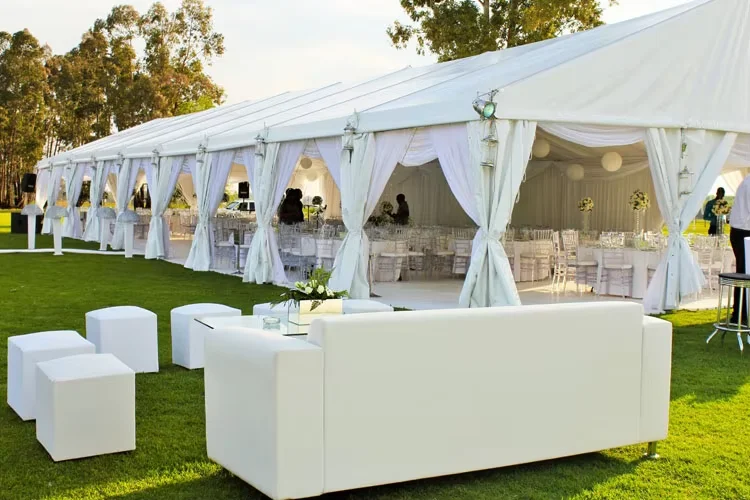 Black Frame Event Center Mainly for Wedding Party Outdoor Luxury Clear Transparent PVC Frame Tent