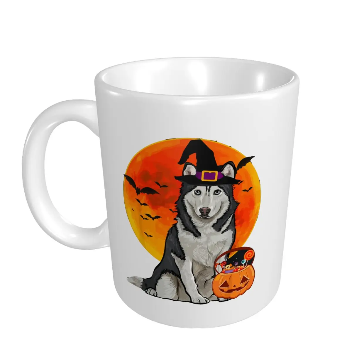 Mark Cup Mug Dog Halloween Siberian Siberian Husky Jack O Lantern Pumpkin Coffee Mugs Tea Milk Water Cup Travel Mugs Office Home