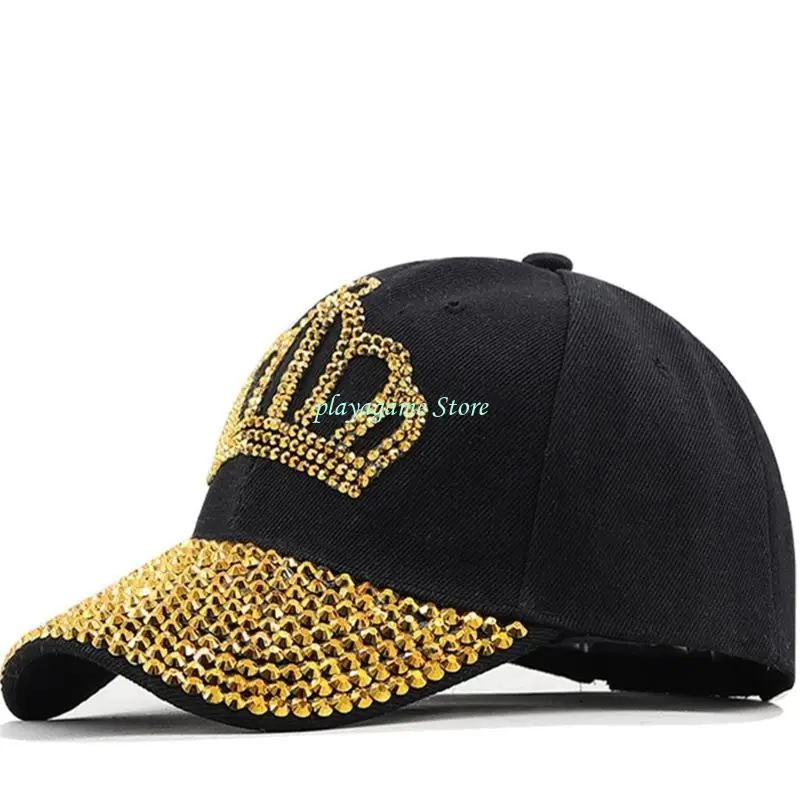 Y88A Crown Baseball Caps Adjustable Eye Catching Baseball Caps for Adult