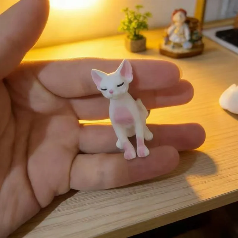 Adorable Hairless Cat Statue, Bookshelf Candy House Decor, Christmas Gift Holiday Present, Cute Figurine Ornament