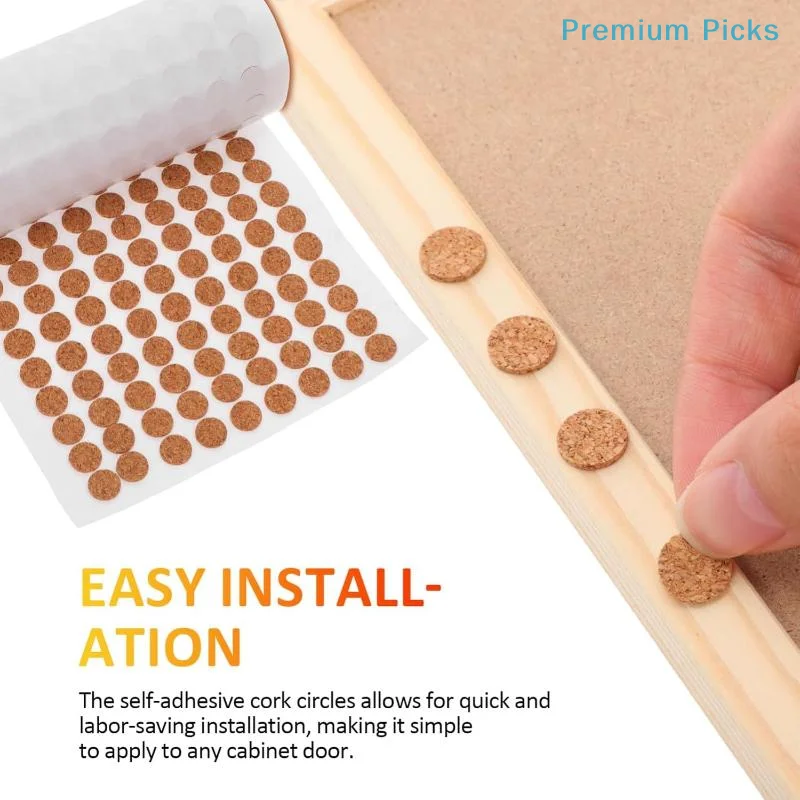 portable1000Pcs/Roll Anti Slip Cork Pads Adhesive Cork Rounds For Plant Pot Coasters Cabinet Bumpers Floor Protector
