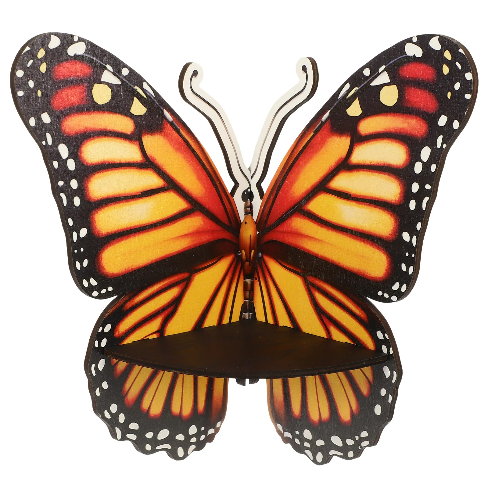 Butterfly Shape Wooden Corner Wall Shelf Floating Display Shelf for Home Party Decor Living Room Bedroom Kitchen Office Rustic