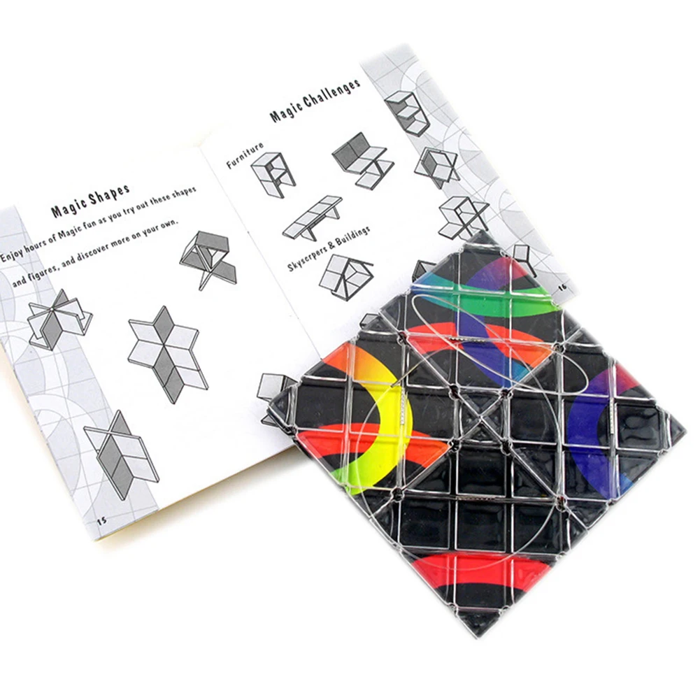 8 pannelli 3 anelli cubo puzzle pieghevole magico anelli magici twisty classici 8 tipo di pannello di piastrelle giocattolo antistress educativo per bambini