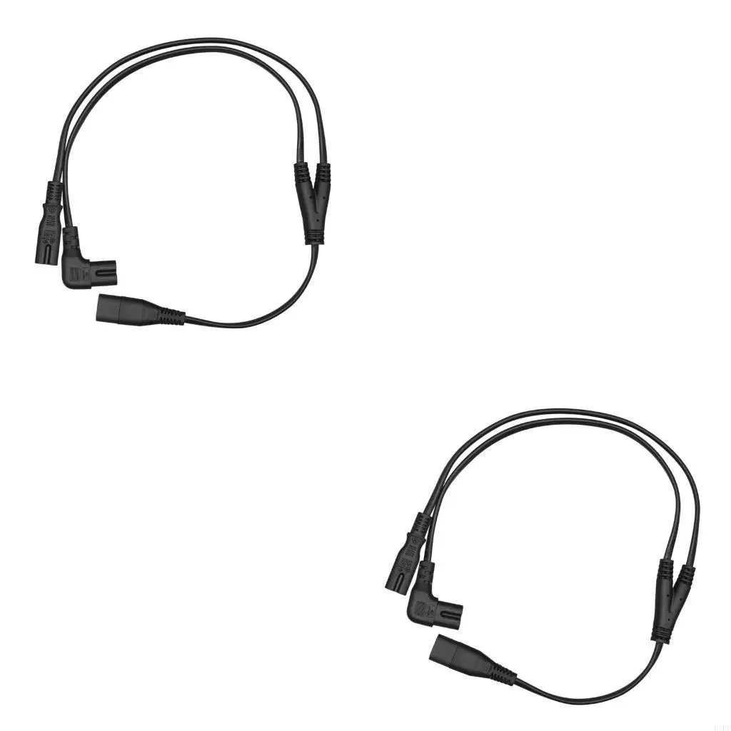 E1PF Device Power Split Cable with Molded Branch and Angled End, 60cm/23.6inch Cord for Monitor Placement, Shelf Side Routing