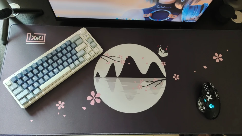 Sakura Flower Gaming Mouse Pad Large Black Japanese Fuji Mousepad PC Gamer Computer Kawaii Rubber Keyboard Desk Mat Mausepad