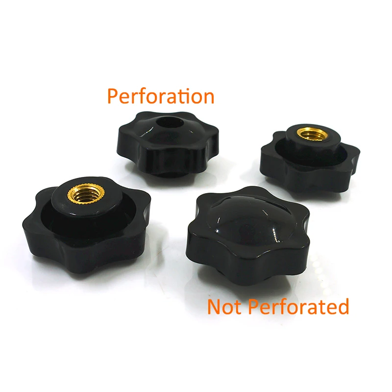 1PCS Black Plastic Thumb Nuts M4 M5 M6 M8 M10 Six Corners Star Fit Thumbscrew Knob Screw Not Perforated / Perforation