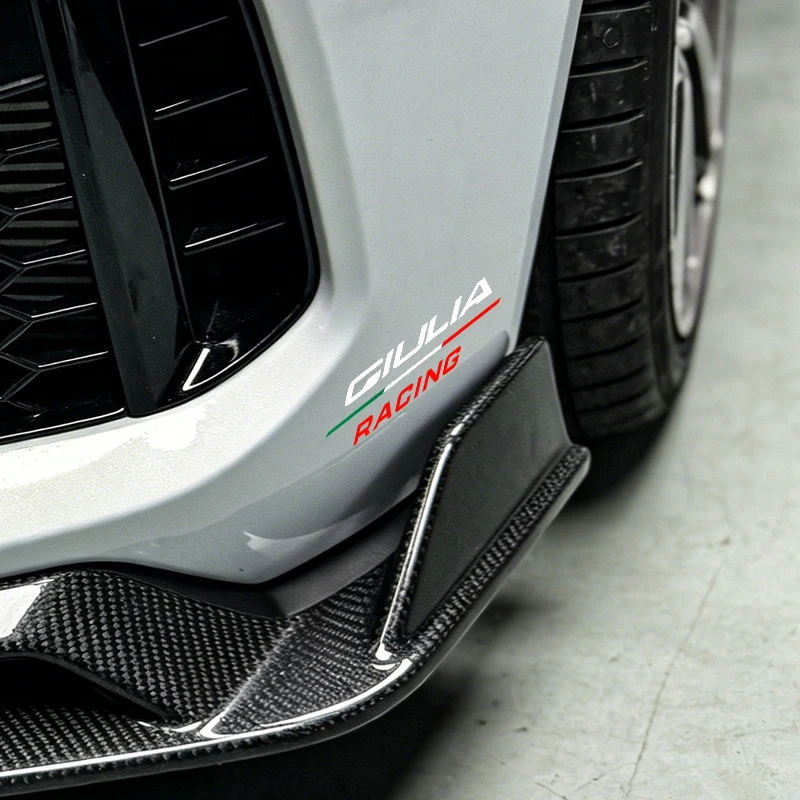 Self-Adhesive GIULIA RACING Front Bumper Vinyl Sticker Styling Accessories Compatible With Alfa Romeo Giulia
