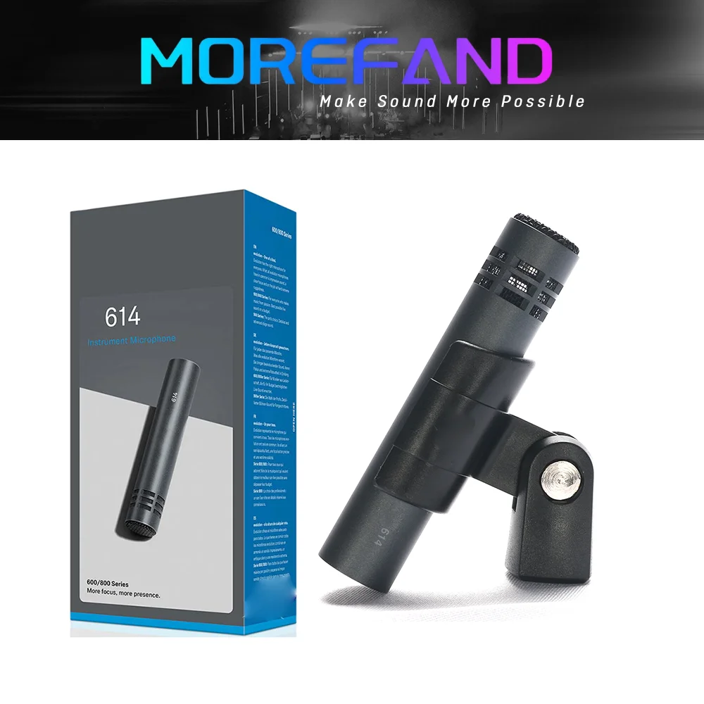 High quality E614 Condenser instrument Microphone Cardioid instrument Mic With Clamp Mount for Drum Set