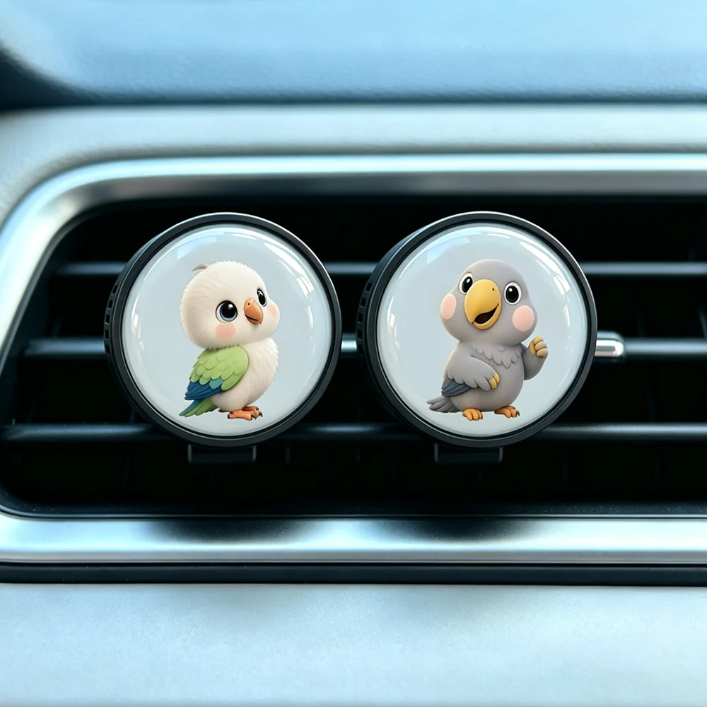 Lovely Cartoon Parrot Bird Car Air Vent Clip Cute Interior Ornament Air Outlet Decoration Best Friend Birthday Gift For Girls