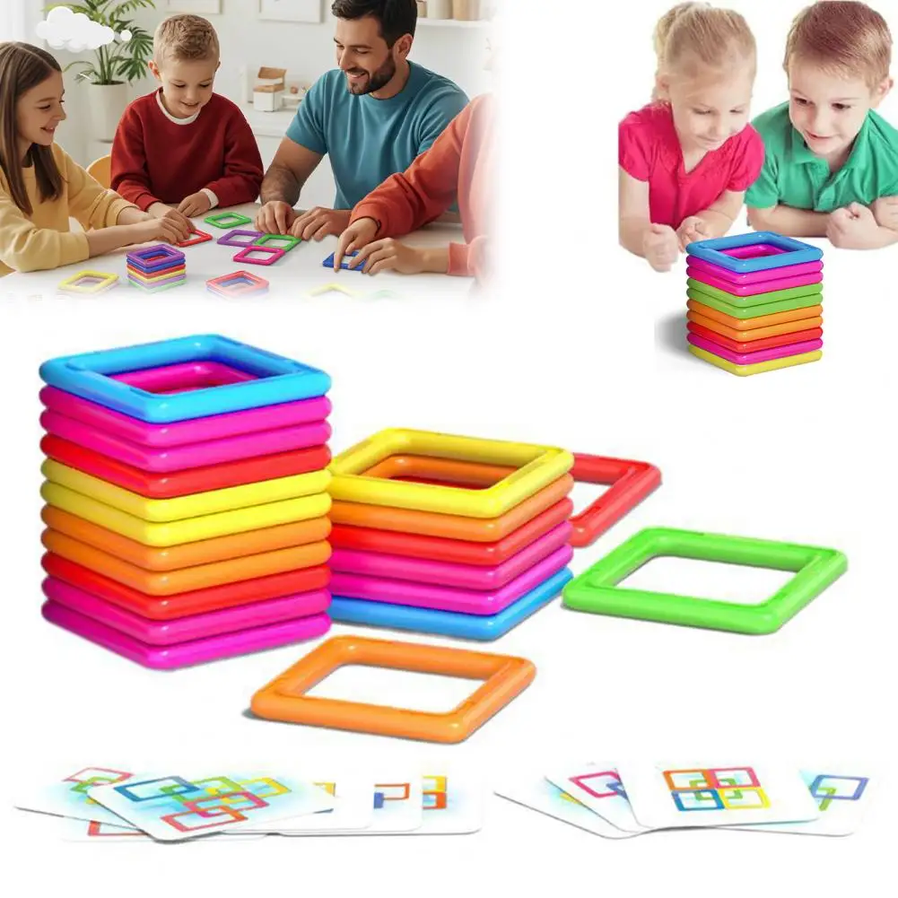 Educational Building Toy Educational Magnetic Building Block Toy Set for Kids Colorful Puzzle Matching Game with Cards for Boys