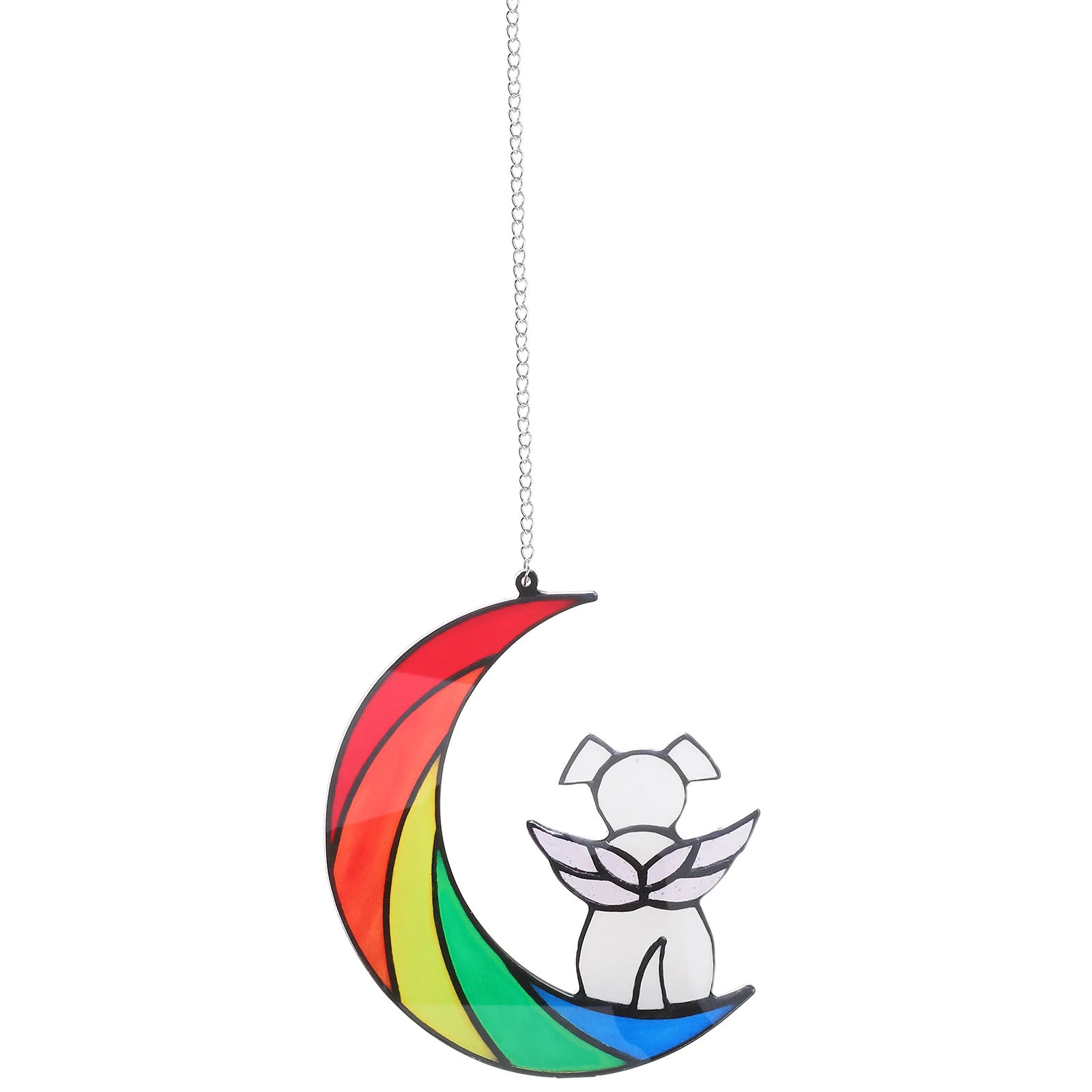 

Dog on Moon Hanging Ornament Pet Memorial Ornaments Decoration Acrylic for Lover