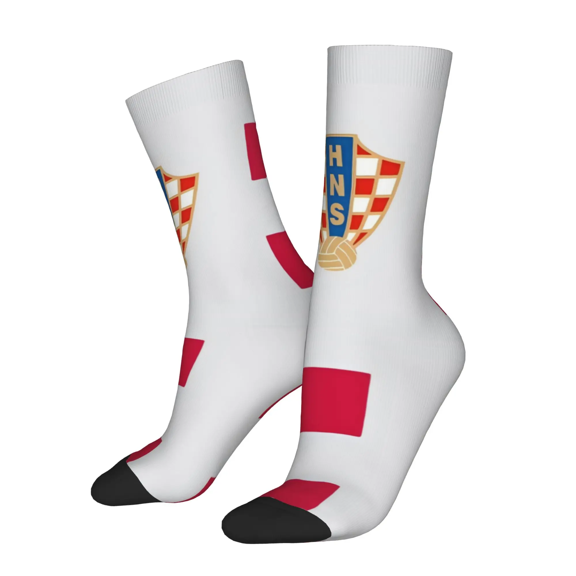 Funny Happy Croatia Vintage Harajuku  Street Style Novelty Casual Crew Sock Match Day Essentials