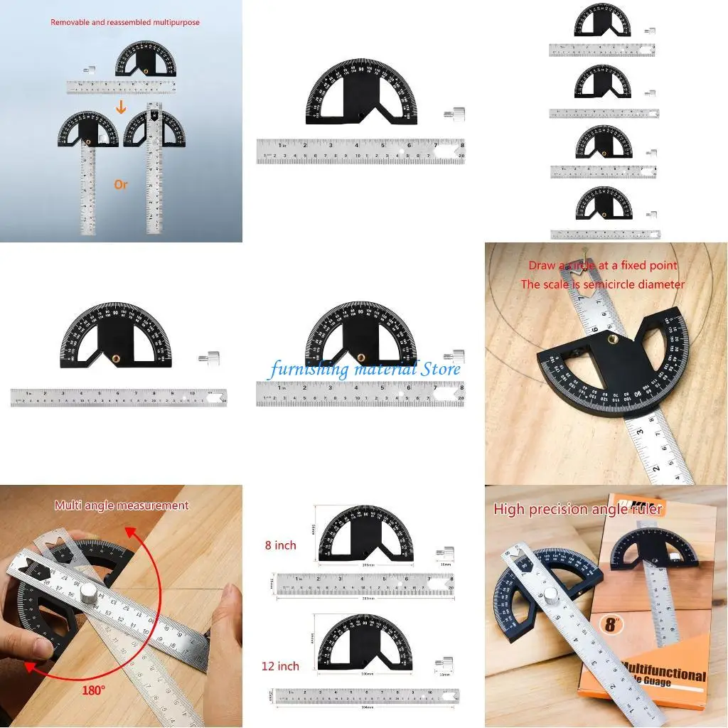 

Y5GD Folding Goniometer Protractor-Aluminum Alloy Gauge Tools Ruler Measuring
