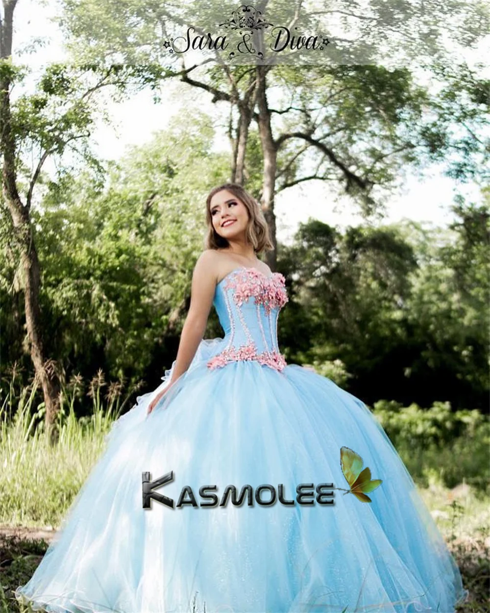 Kasmolee Charming Appliques Quinceanera Dresses for 15 Ans Sleeveless Lacing Up Floor Length Vestidos De Customised