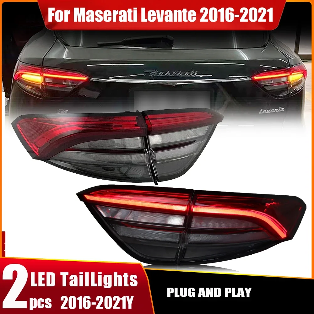 

2pcs Car Lighting Accessories LED Taillight for Maserati Levante 2016-2020 Tail Lights Assembly Rear Lamps Turn Signal Lights