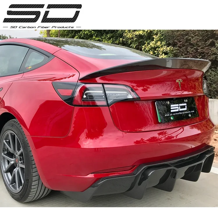 Vors Style Dry Carbon Fiber Rear Spoiler For Model 3