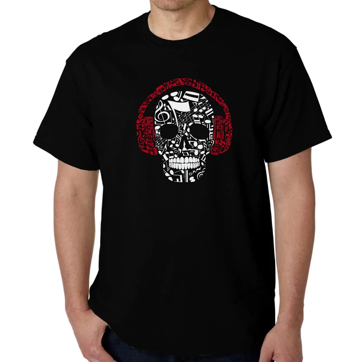 

Summer 2025 New Music Notes Skull Word Art Cotton Man Woman T-shirts Unisex Comfortable Round Neck Tops Oversized Casual T-shirt