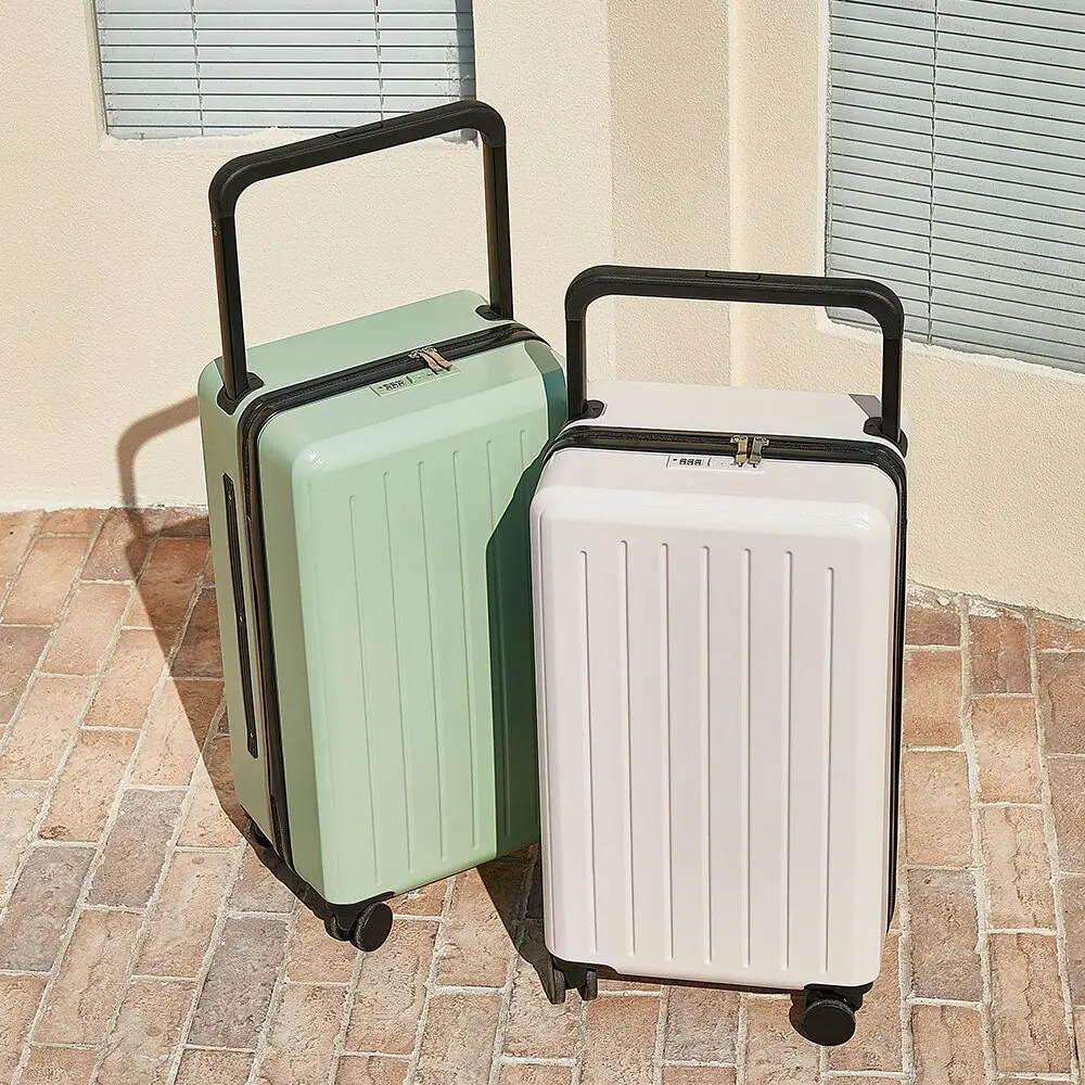 Valise à roulettes larges pour femmes et hommes, 20 pouces, roues silencieuses universelles, bagages de voyage 24 pouces, boîte à mots de passe, étui d'embarquement pour étudiants