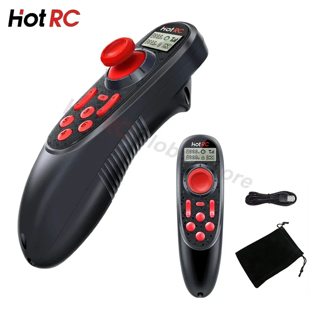 HOTRC DS-600 DS600 CH 2.4GHz FHSS Radio System Transmitter Remote Controller PWM GFSK 6CH F-06A Receiver For RC Boat