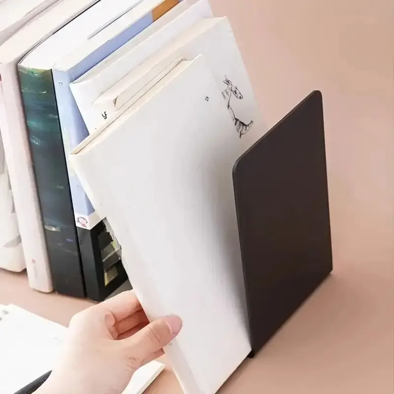 4/8 Pieces Bookends,Clear Bookends for Shelves,Heavy Duty Book Ends andDesktop Organizer,Book Stopper for Books/Movies/CD