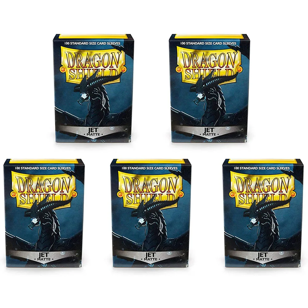 

5 Packs Dragon Shield Matte Jet Standard Size Card Sleeves Cards Cover MGT Cards Protector for PKM/Star Reals Board Games