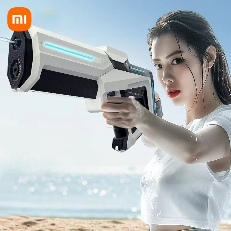 Электрический водяной пистолет Xiaomi, импульсный водяной пистолет высокого давления, автоматический распылитель воды, игрушка для бассейна большой емкости для взрослых и мальчиков, летние подарки