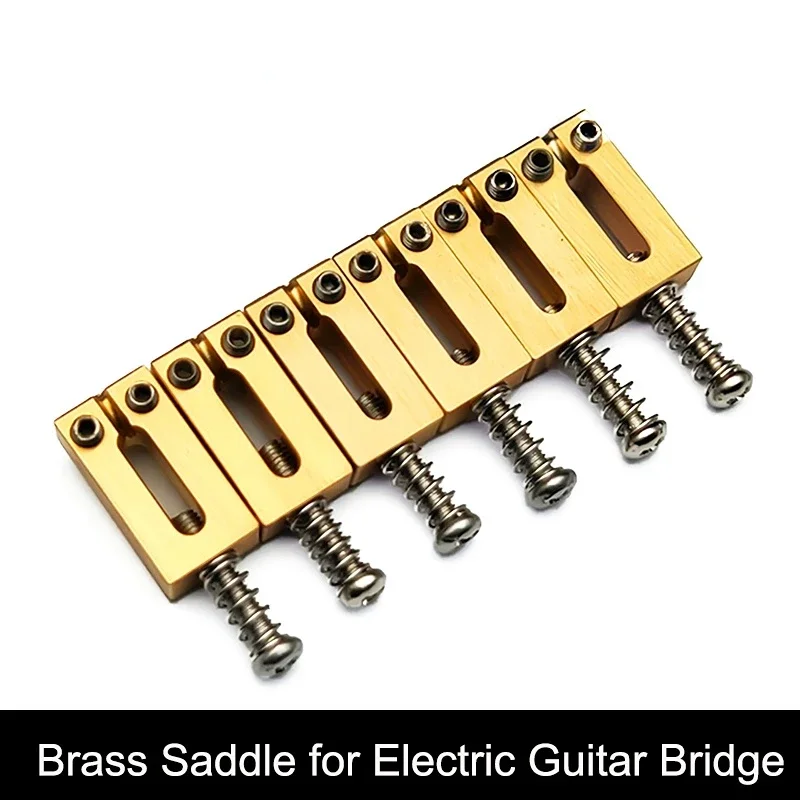 

Brass Saddle 6pcs/Lot Pure Brass Flat Top Guitar Bridge Saddles 10.5MM/10.8MM for Electric Guitar Tremolo Bridge Guitar Parts