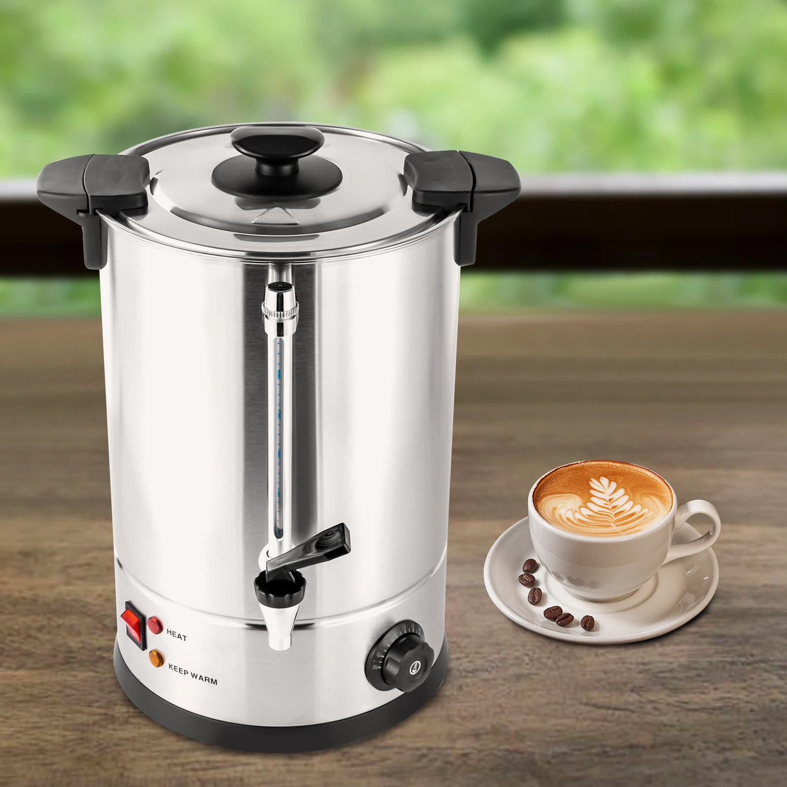 

12L Commercial Grade Stainless Steel Coffee Urn, 110 V Coffee Maker Hot Water Urn with Faucet for Home, Party, Office, Wedding