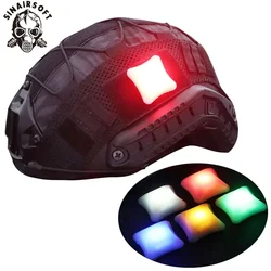 SINAIRSOFT Tactical Helmet Signal Light  Magic Tape Hunting Camping Survival Signal Indicators Lamp Waterproof LED Light