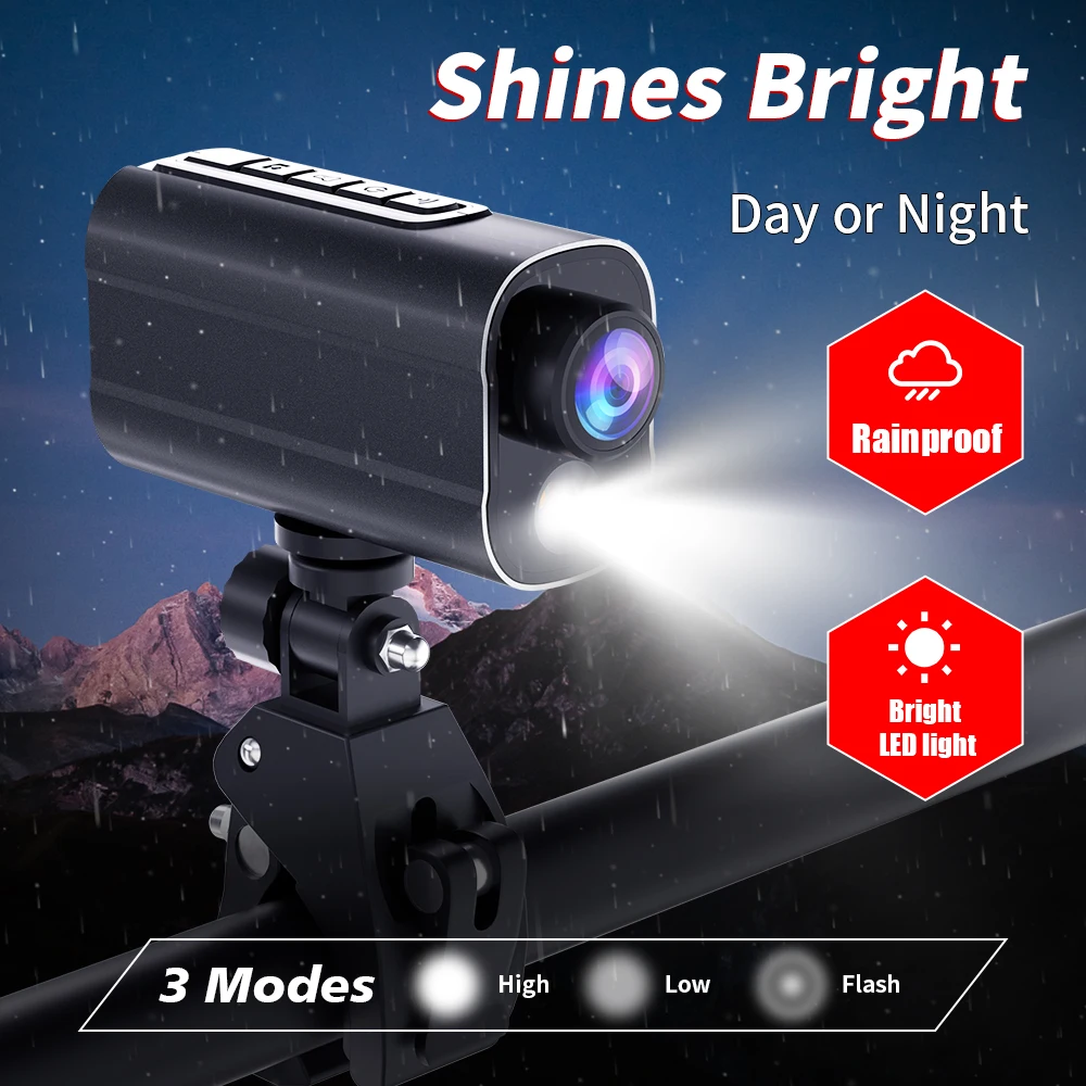 

5K Action Camera Road Bike Motorcycle Helmet Camera Anti Shake Riding Bicycle Drive Recorder with Led Light WiFi Sport DV