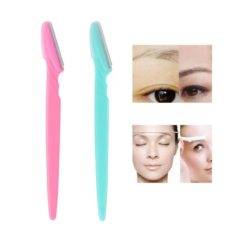 Women Men Stainless Steel Eyebrow for Razor for Face Hair Remover Trimmer with Cover Shaver Makeup Grooming