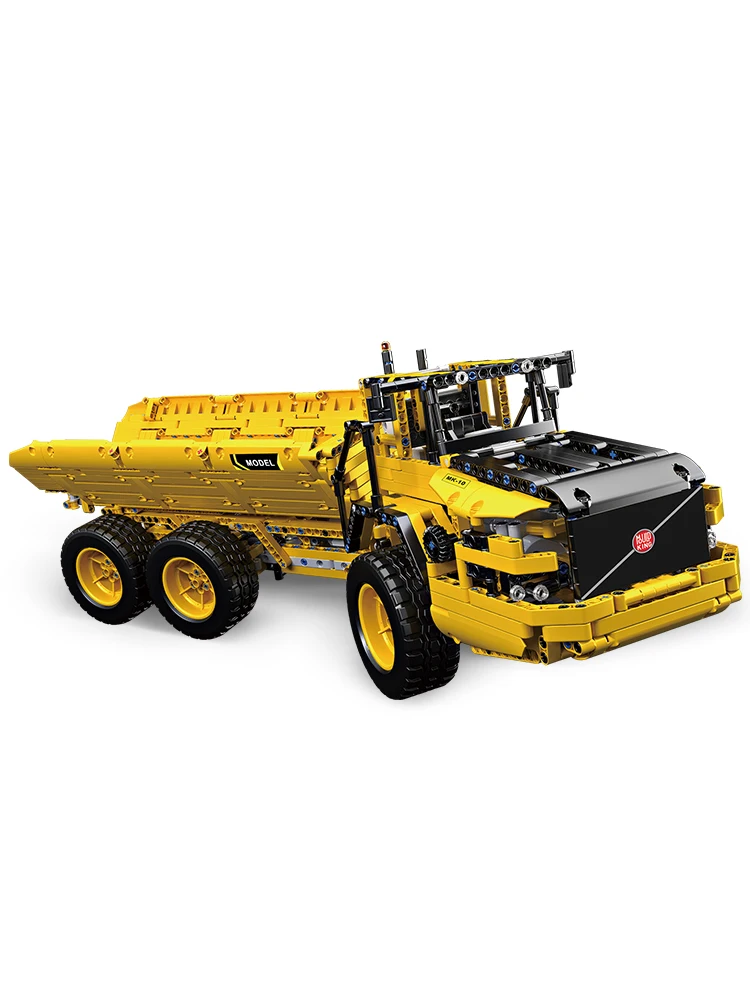 Mould King 17010 Technisches Auto-Spielzeug: APP- und RC-gesteuerter motorisierter MOC-8002 RC Muldenkipper Modellbausatz – Weihnachtsgeschenke für Kinder