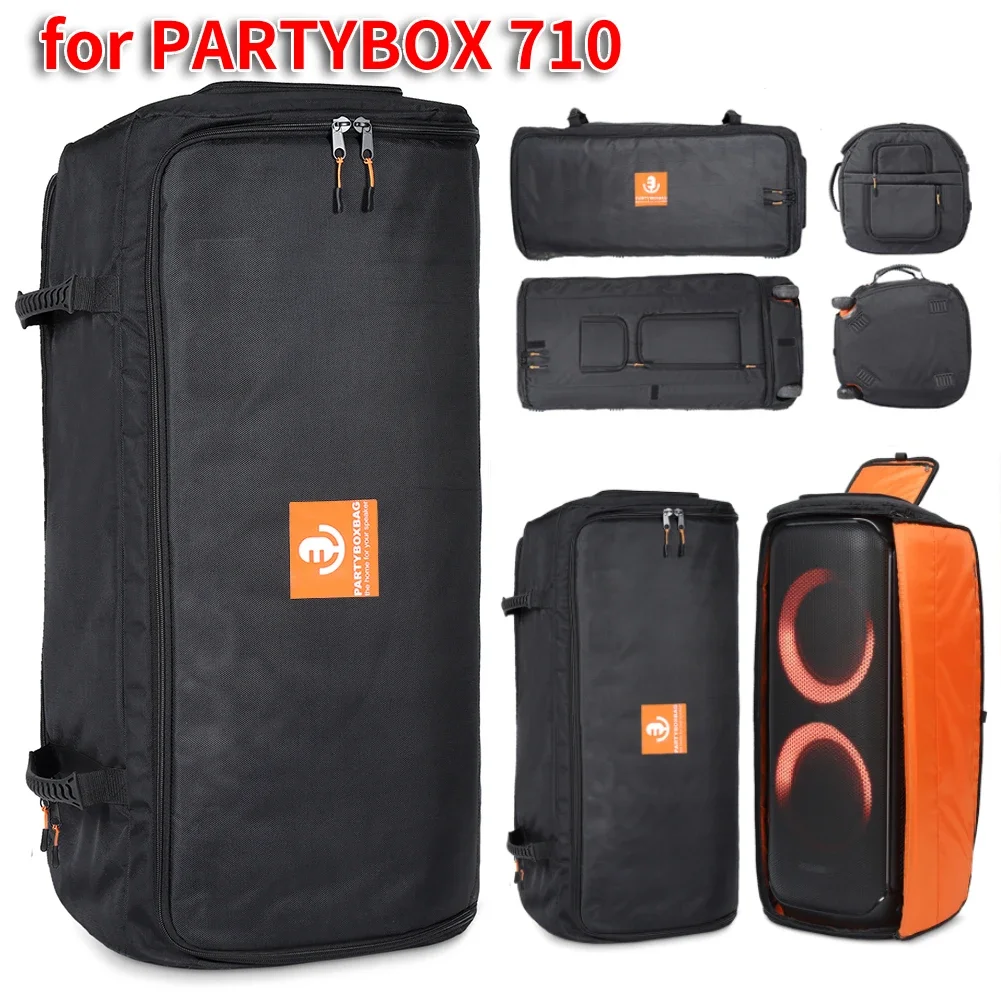 مقاوم للماء حماية المتكلم تخزين أكسفورد القماش طوي المتكلم حقيبة مزدوجة سستة حمل أكياس التخزين ل JBL PARTYBOX 710 #2