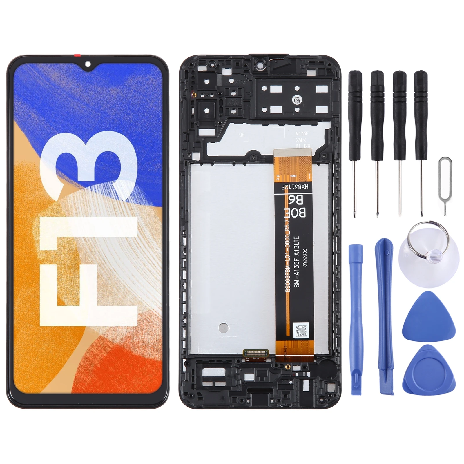 For Samsung Galaxy F13 SM-E135F AMOLED LCD Screen Digitizer Full Assembly with Frame