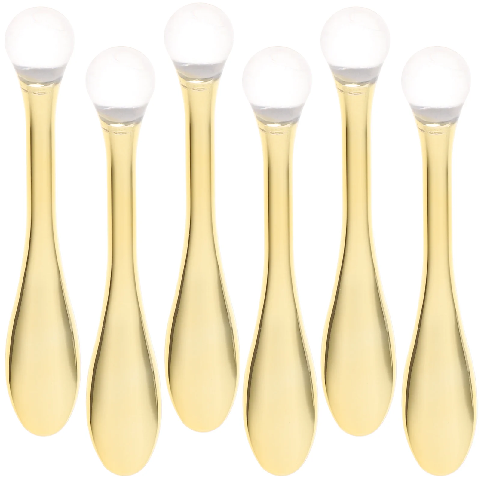 6 Pcs Crystal Face Eye Cream Scoop Gold Plated Facial Care Tool Promotes Absorption Reduces Puffiness Lightweight