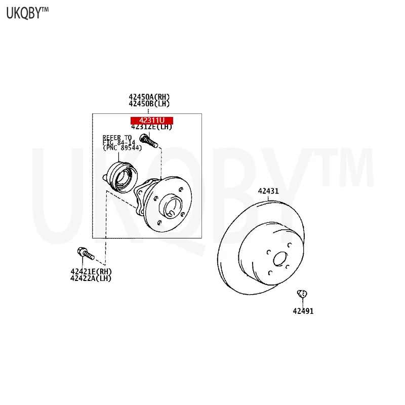 Imported To yo ta Co rol la SE D/C P/W G 1991-2001 9094202049 Wheel hub bolts (for right rear axle)