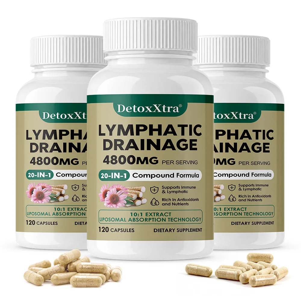 21-in-1 Liposome Lymphatic Drainage Supplements, Immune & Lymph System Support, 10:1 Concentrated Technology, 120 Capsules