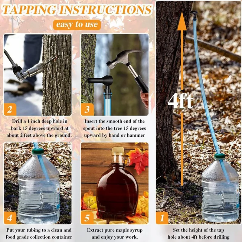 Maple Syrup Tapping Kit, Maple Tap e Food Grade Dropper Extractor, 13 pcs