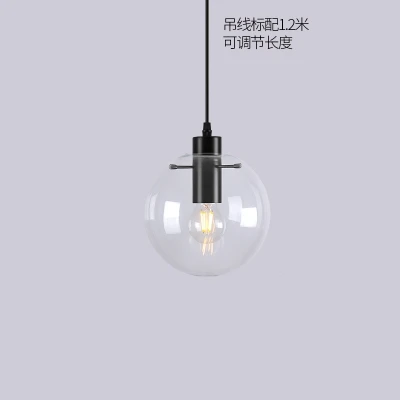 Moderne Scandinavische Glazen Bal Hanglampen Globe Armatuur Thuis Deco Clear Glazen Hanglamp Diy E27 Suspension Keuken Opknoping Lamp